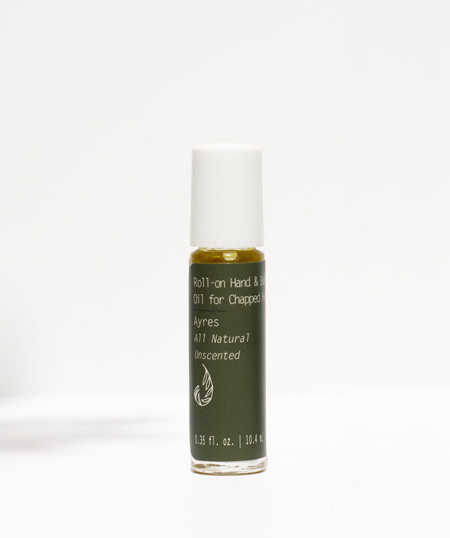 unscented hand therapy for chapped hands | botanical oil rollerball treats chapped hands while keeping palms slip free
